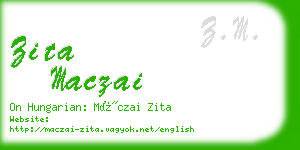 zita maczai business card